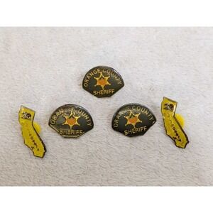 Orange County Sheriff California Bear State Enamel Pin Lot - Set of 4